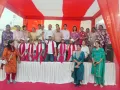 विकास प्रदर्शनी में बाल विकास एवं पुष्टाहार विभाग की ओर से गर्भवती माताओं की गई गोद भराई