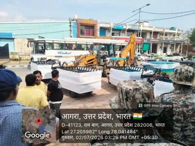 रामबाग चौराहे से टेढ़ी बगिया तक आगरा अतिक्रमण पर गरजा नगर निगम का बुलडोजर, वसूला 1 लाख 14 हजार का जुर्माना