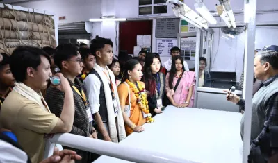 एकात्मता राष्ट्रीय यात्रा के तहत पूर्वोत्तर राज्यों से पधारे छात्र-छात्राओं का हुआ भव्य स्वागत