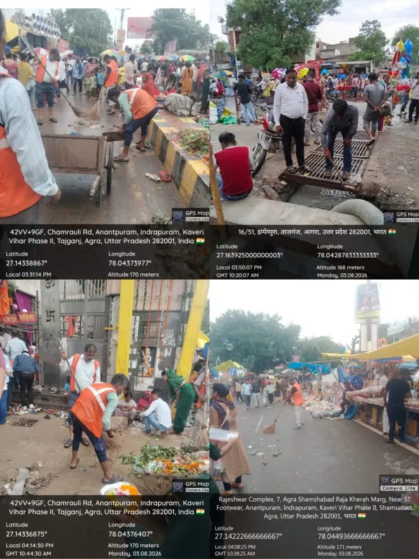 सोमवार को प्रसिद्ध राजेश्वर मंदिर मेला की चाक चौबंद रही आगरा नगर निगम की व्यवस्थाएं