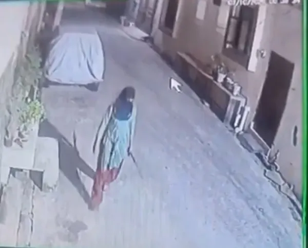 अमरोहा में आधी रात रॉड लेकर घूमती दिखी महिला, CCTV से मचा हड़कंप