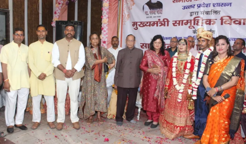 माथुर वैश्य महासभा भवन पंचकुइयां पर 95 जोड़ों का सामूहिक विवाह सम्पन्न