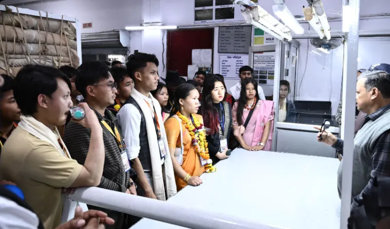 एकात्मता राष्ट्रीय यात्रा के तहत पूर्वोत्तर राज्यों से पधारे छात्र-छात्राओं का हुआ भव्य स्वागत