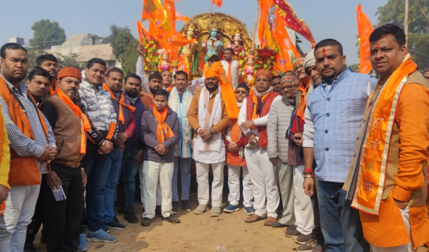 जिले में रविवार को 150 स्थानों से निकली लगभग एक हजार से अधिक श्रीराम शोभा यात्राएं